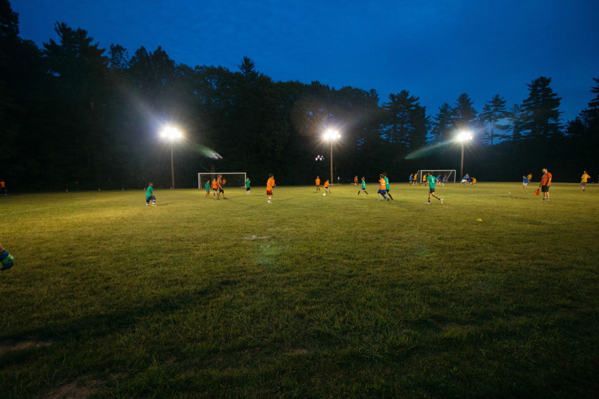 Soccer with lights full view
